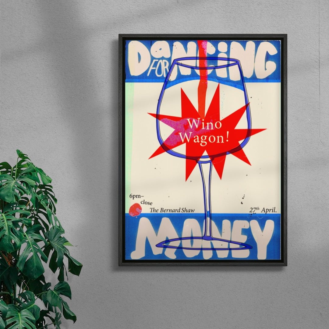 Wino Wagon contemporary wall art print by Ciara Wade - sold by DROOL
