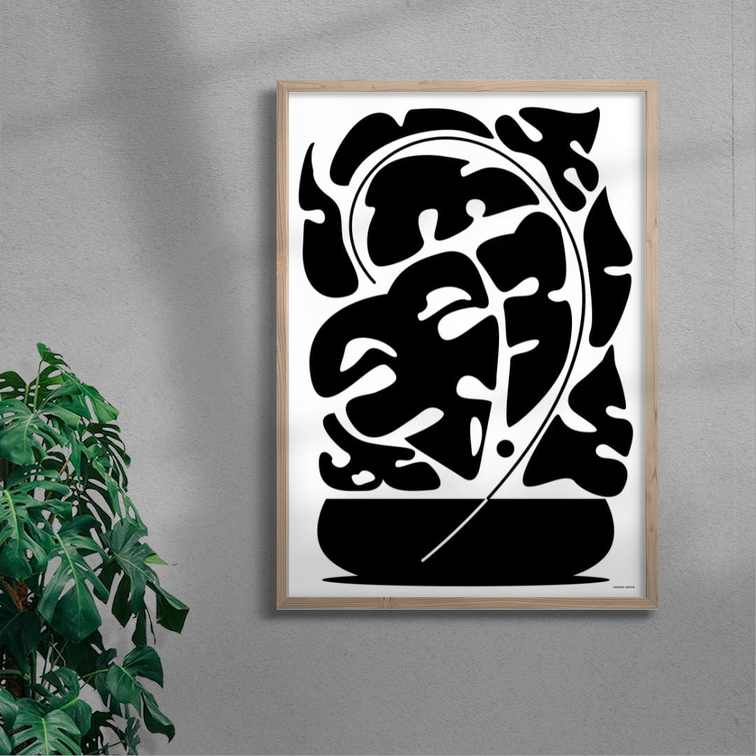 Monstera contemporary wall art print by Konrad Grafik - sold by DROOL