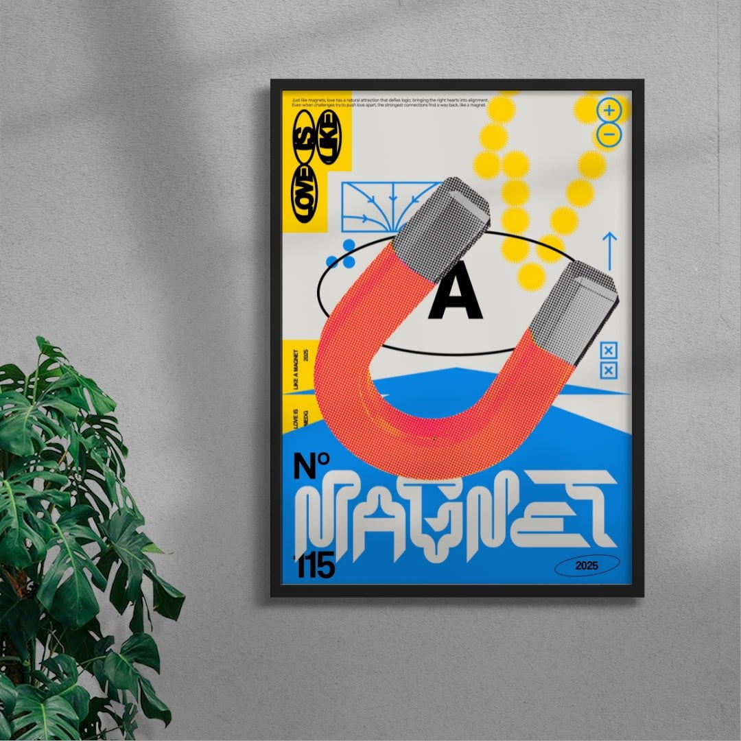 Love Is Like A Magnet contemporary wall art print by MEDG - sold by DROOL