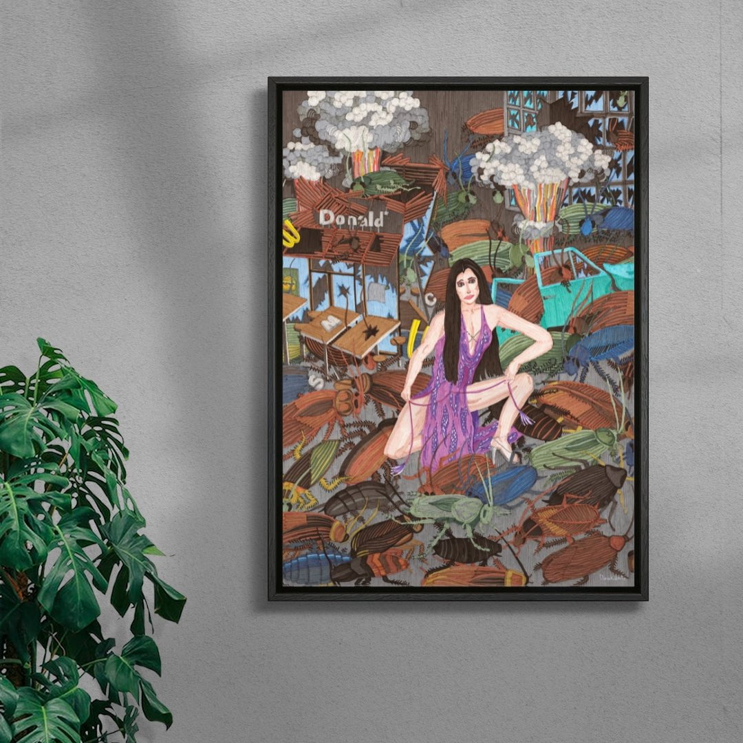 The only things that will be left after a nuclear holocaust are cockroaches and Cher contemporary wall art print by Daukantė - sold by DROOL