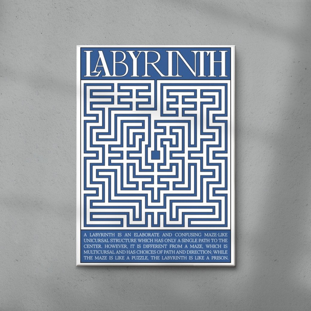 Labyrinth contemporary wall art print by Utsav Verma - sold by DROOL