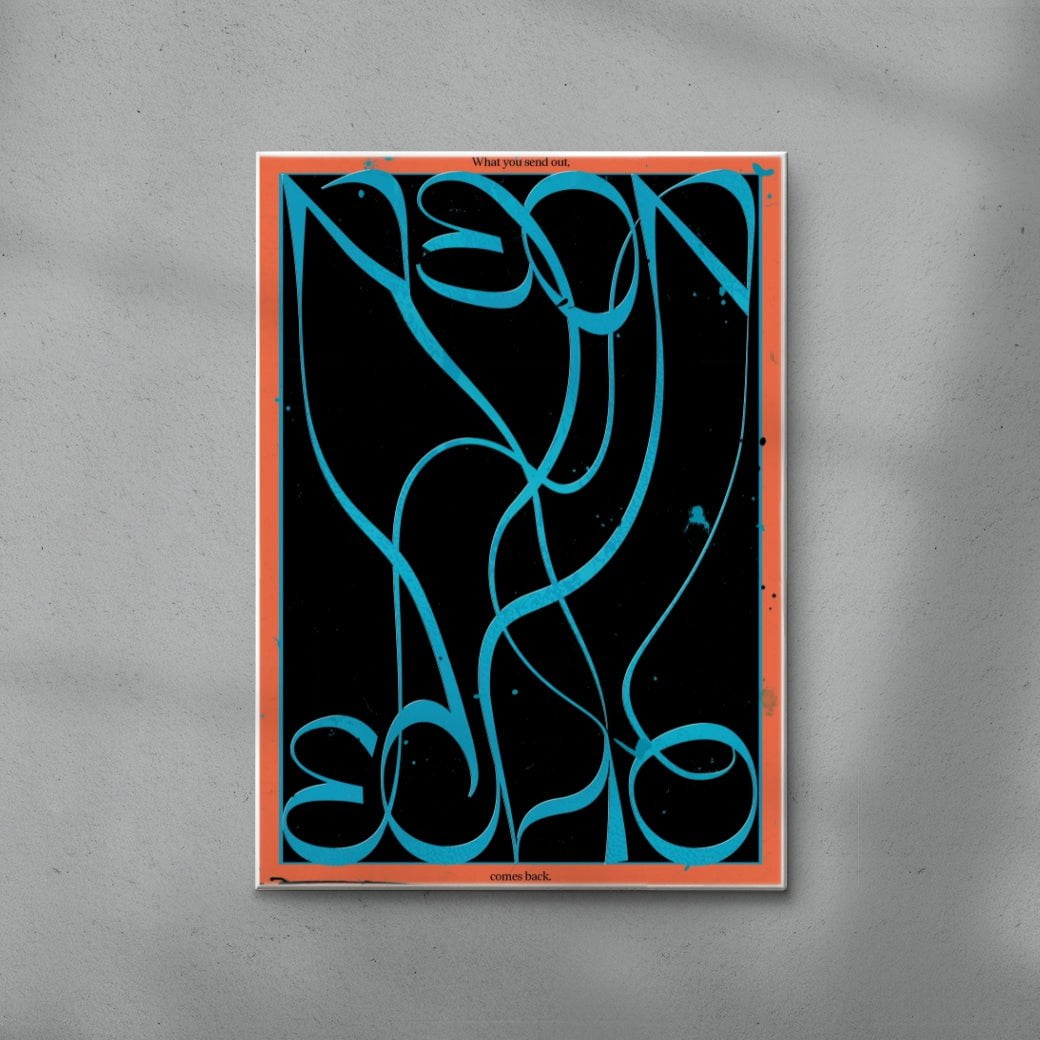 Neon Echo contemporary wall art print by Ciara Wade - sold by DROOL
