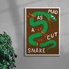 MAD AS A CUT SNAKE contemporary wall art print by Max Blackmore - sold by DROOL