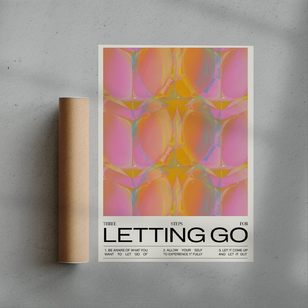 Three Steps For Letting Go - UNFRAMED contemporary wall art print by Coveposter - sold by DROOL