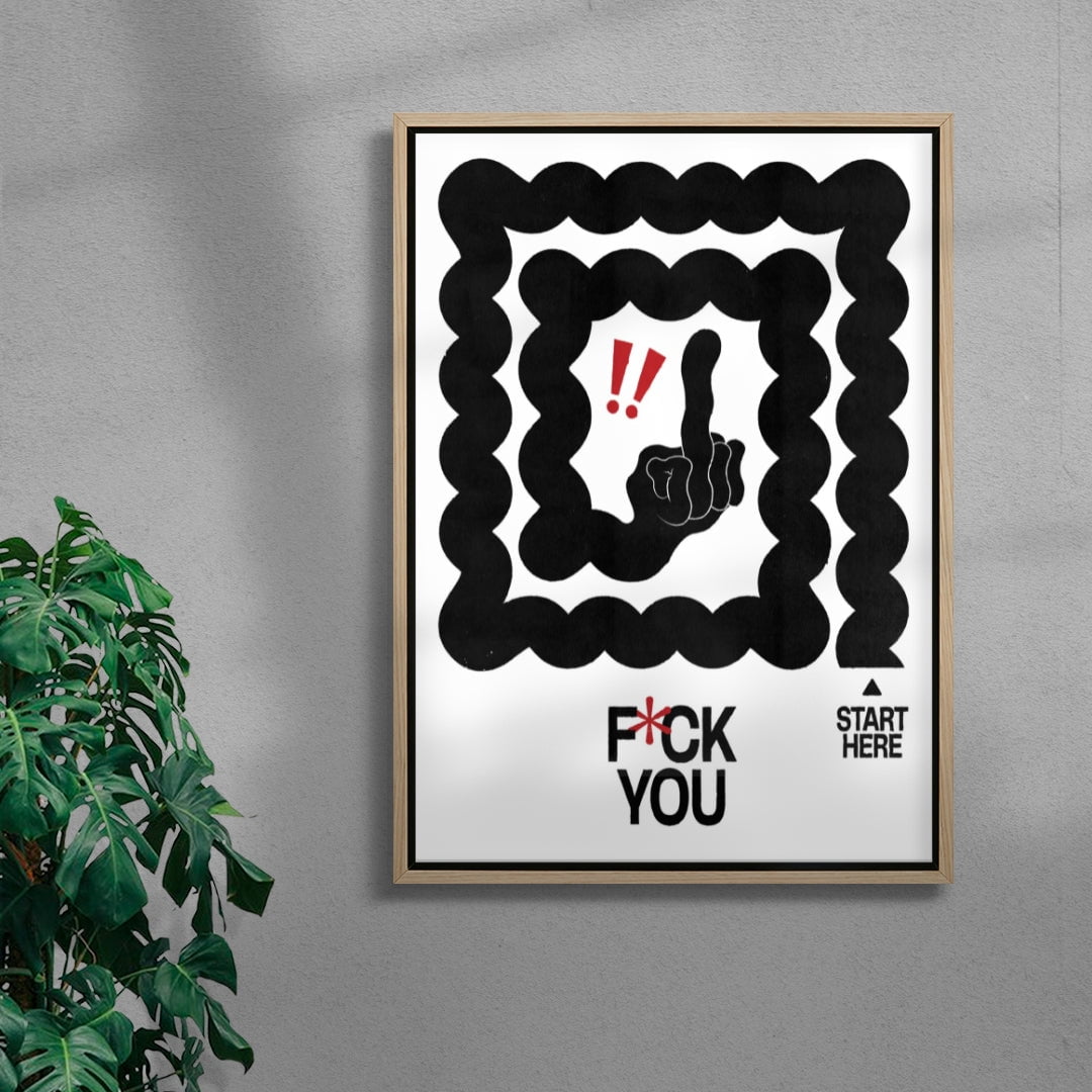 F U contemporary wall art print by Alexander Khabbazi - sold by DROOL