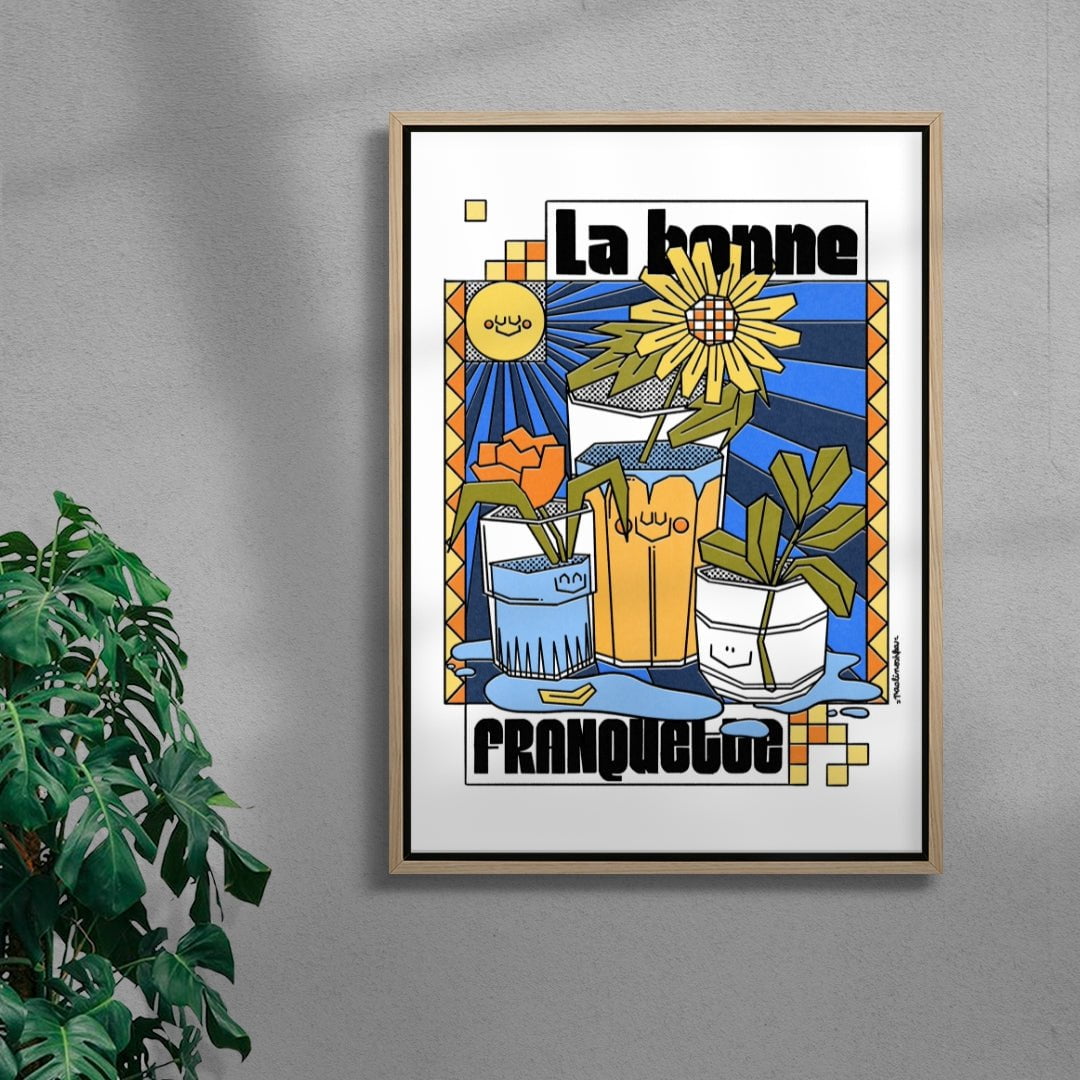 Bonne Franquette contemporary wall art print by Paolinoshka - sold by DROOL