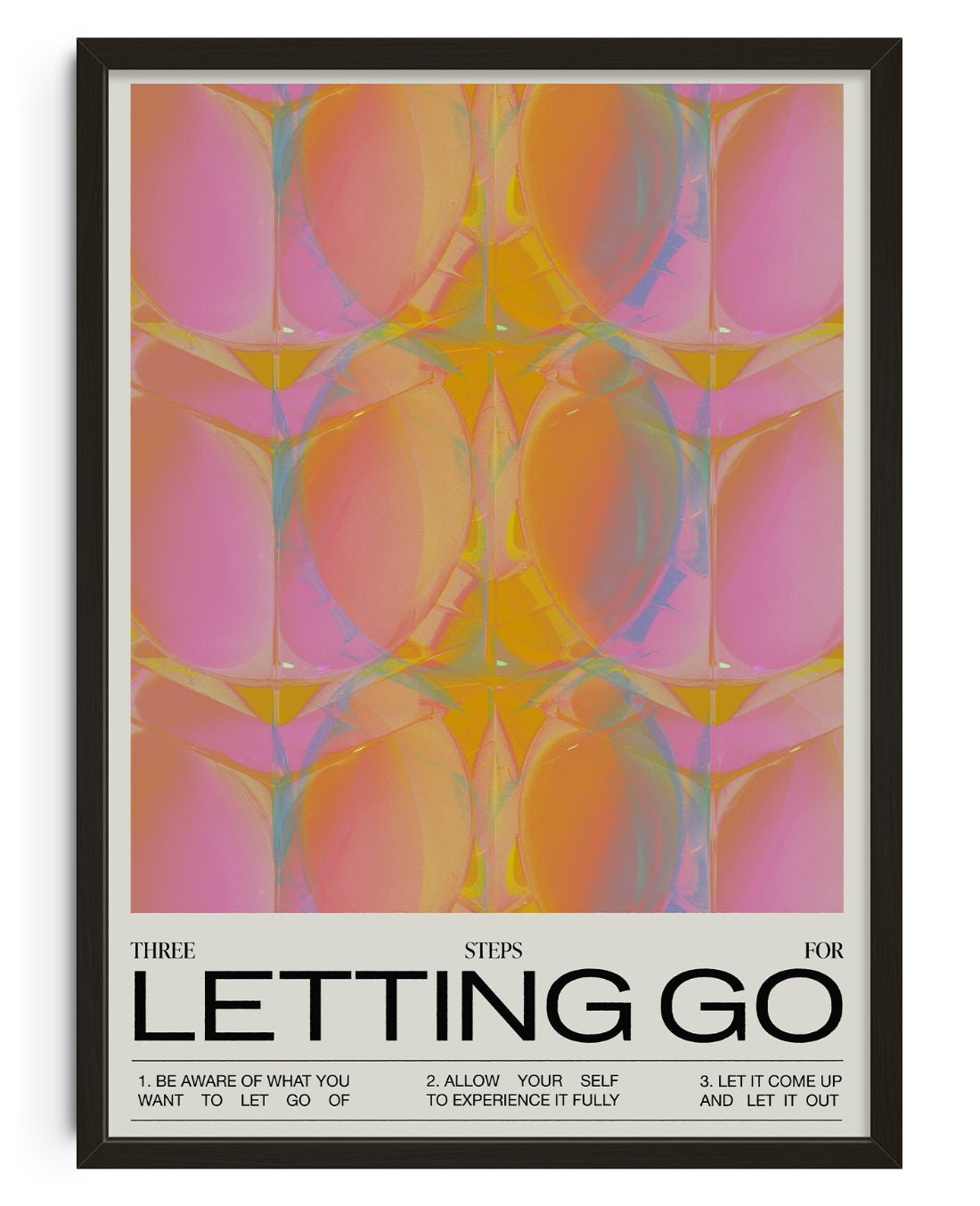 11.7x16.5" (A3) Three Steps For Letting Go - UNFRAMED contemporary wall art print by Coveposter - sold by DROOL