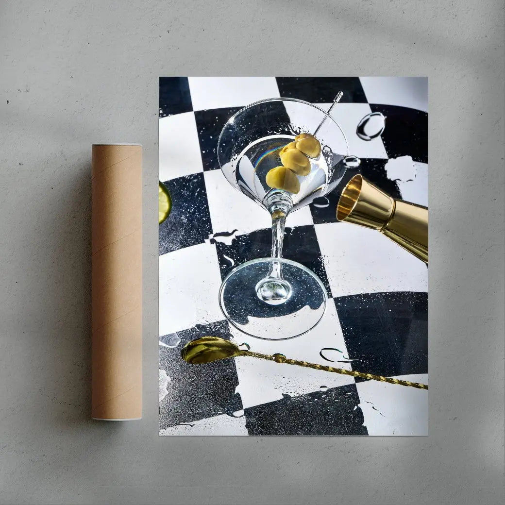 Spilled Martini contemporary wall art print by Paraiso Estudio - sold by DROOL