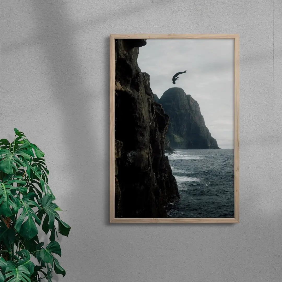 Cliff Diver contemporary wall art print by Hannes Becker - sold by DROOL