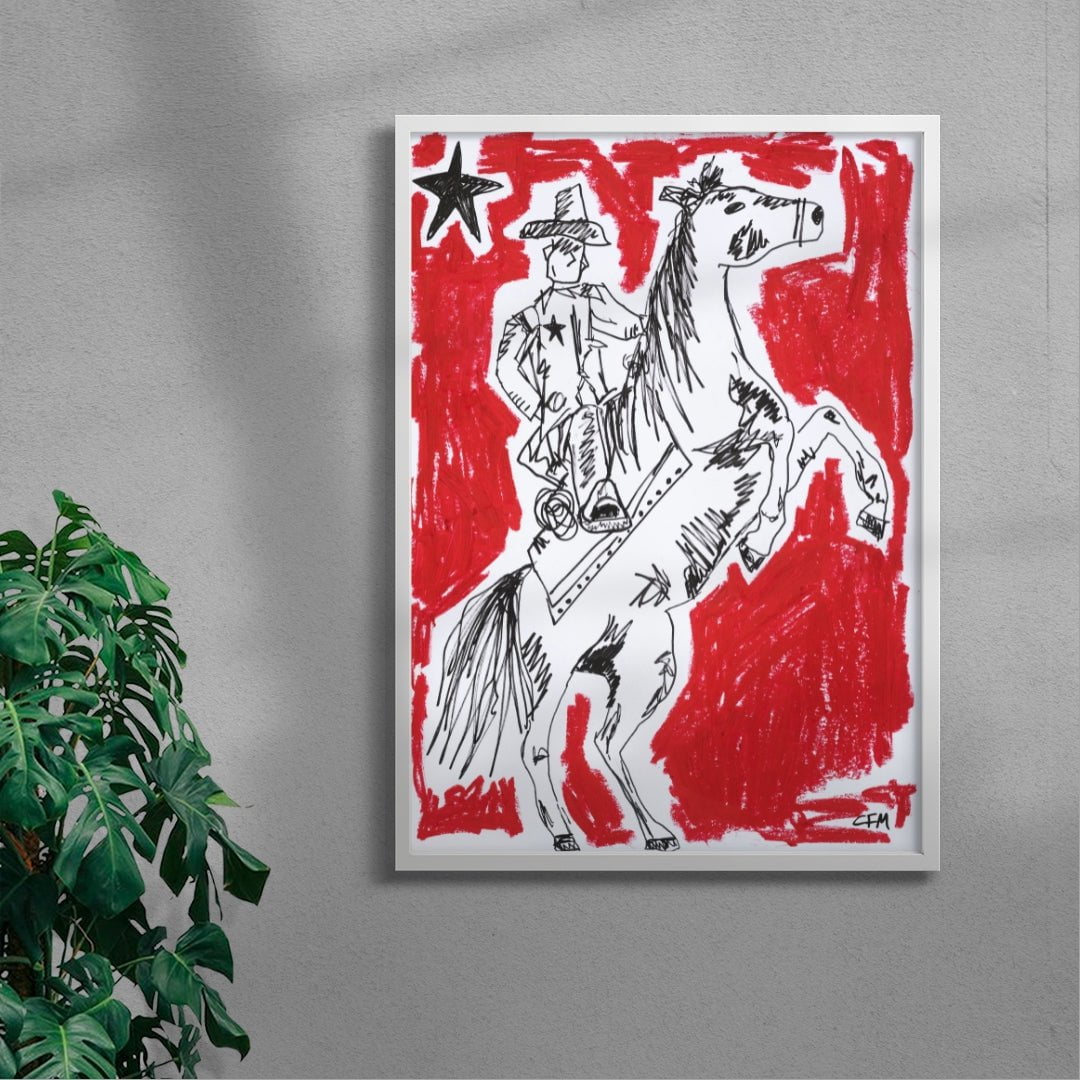 Halt contemporary wall art print by Caitlin Flood-Molyneux - sold by DROOL