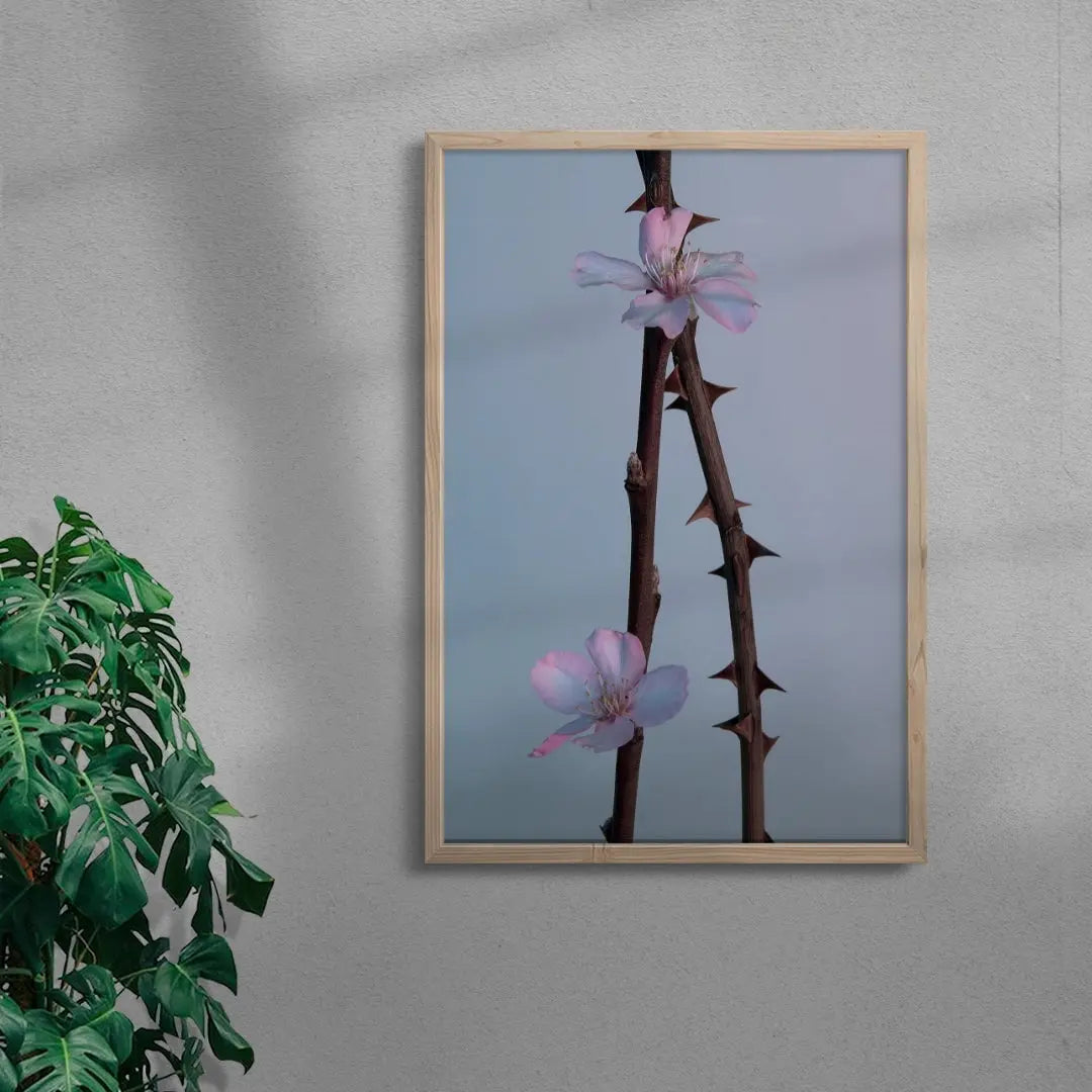 Pink thorns contemporary wall art print by Rowan Spray - sold by DROOL