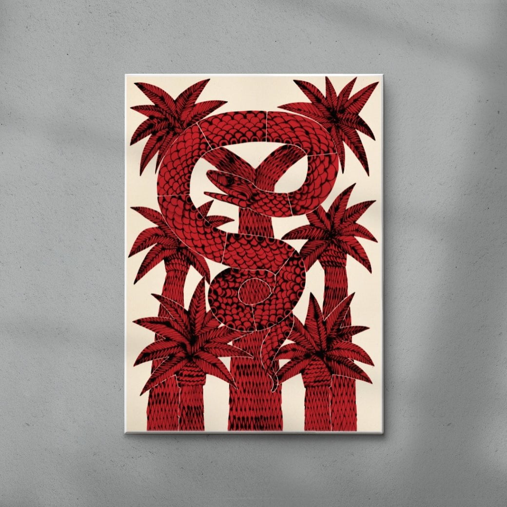 Snake In Trees contemporary wall art print by Kwonny - sold by DROOL