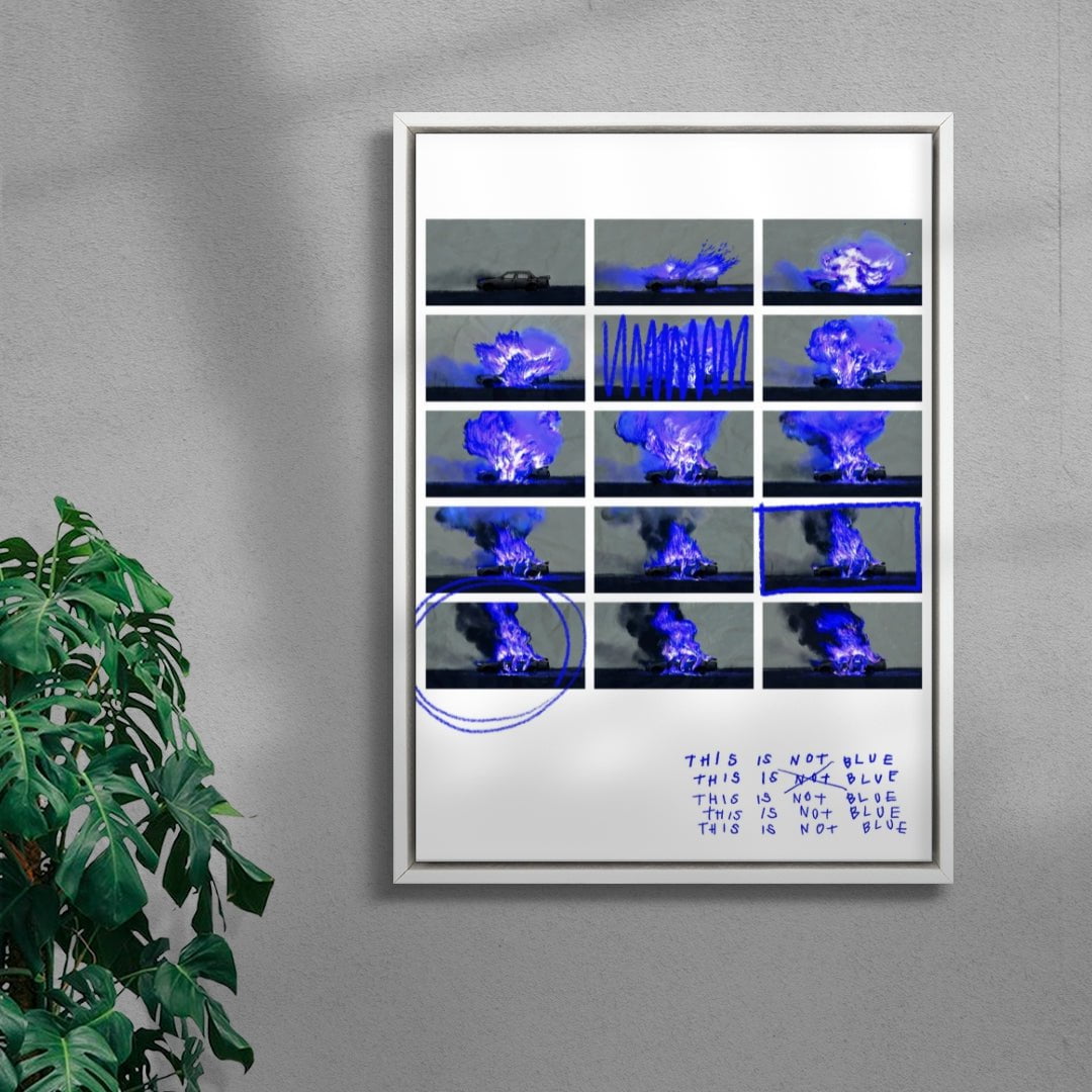 This is not BLUE (car) contemporary wall art print by mareykrap - sold by DROOL
