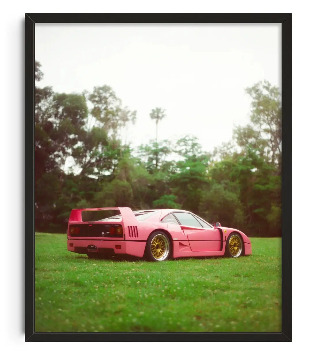 Pink Ferrari F40 contemporary art print by Chazzydawg - sold by DROOL