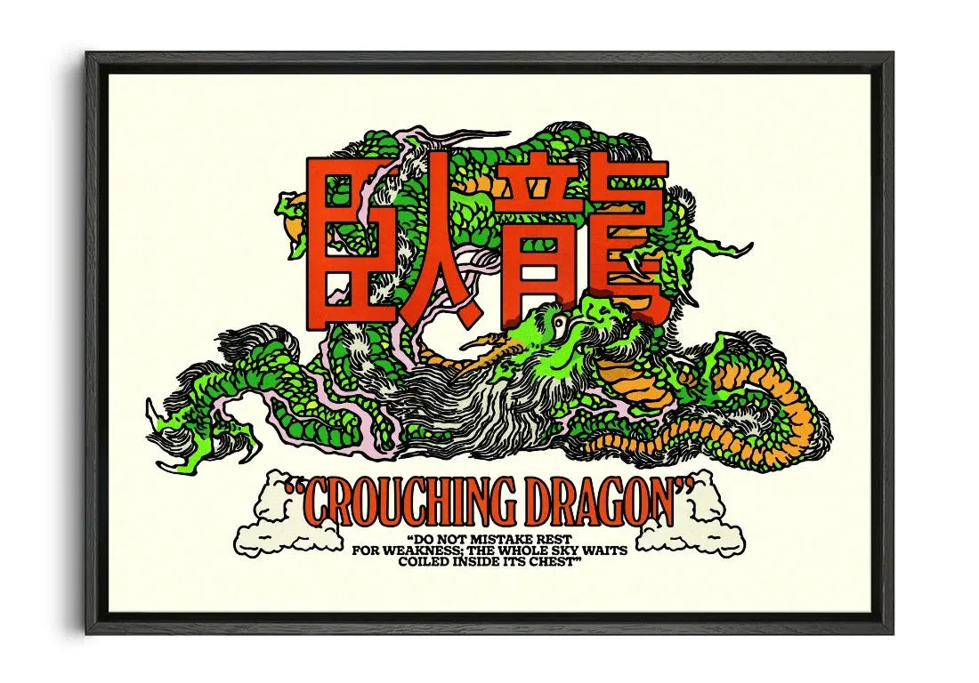 Crouching Dragon contemporary canvas print by Othman Zougam - sold by DROOL