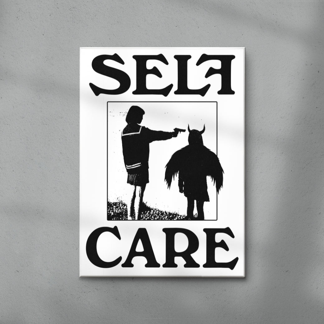 Self Care contemporary wall art print by Utsav Verma - sold by DROOL