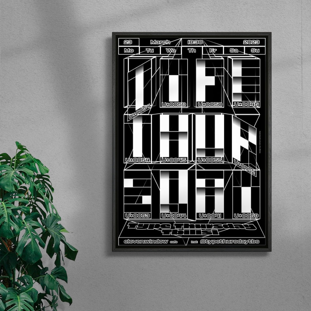 Type Thursday Tbilisi contemporary wall art print by Mikhail Lychkovskiy - sold by DROOL