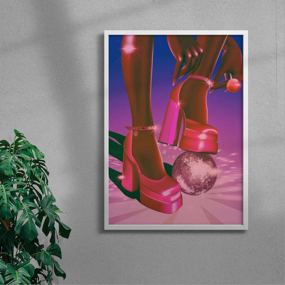 Disco Shoes contemporary wall art print by Paulina Almira - sold by DROOL