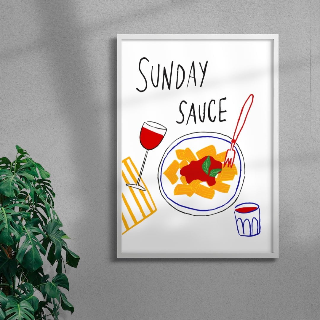 Sunday Sauce contemporary wall art print by DROOL Collective - sold by DROOL