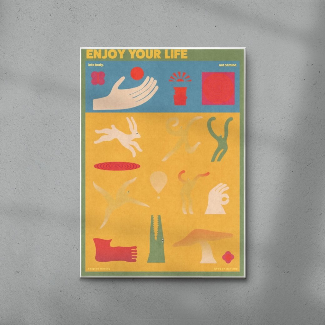 Enjoy Your Life 2 contemporary wall art print by Imo Sinclair - sold by DROOL