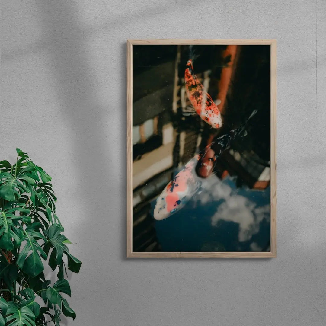 Koi Reflections contemporary wall art print by Wyatt Clough - sold by DROOL