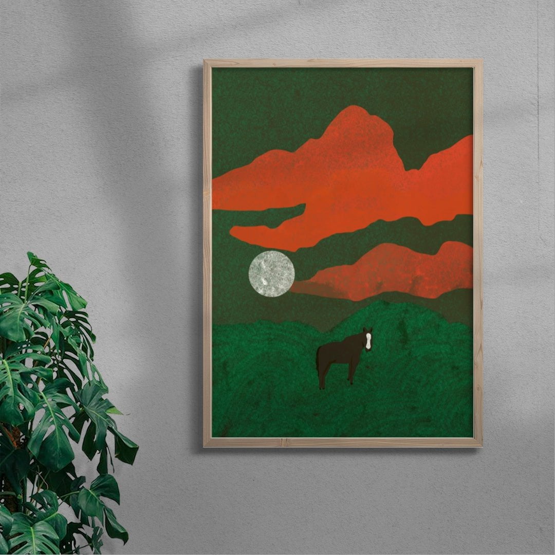 Emerald Midnight contemporary wall art print by Lily Kong - sold by DROOL
