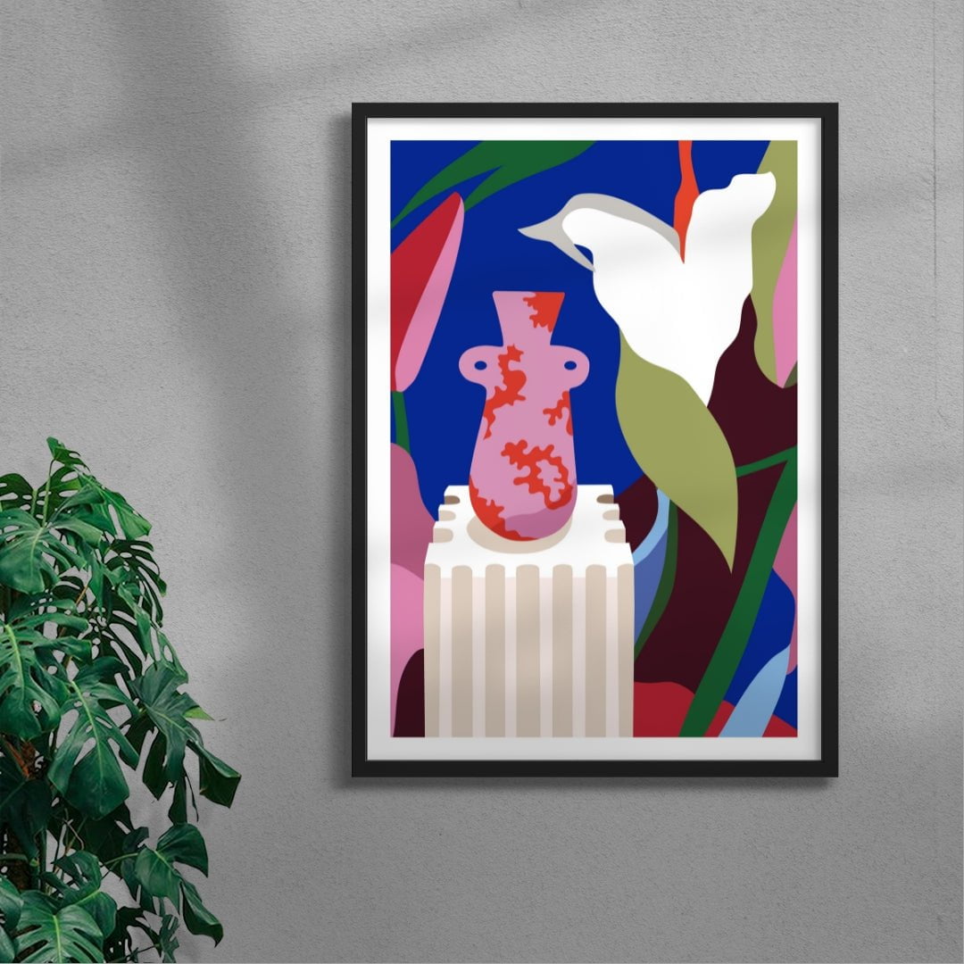 Lily Vase contemporary wall art print by Kim Van Vuuren - sold by DROOL
