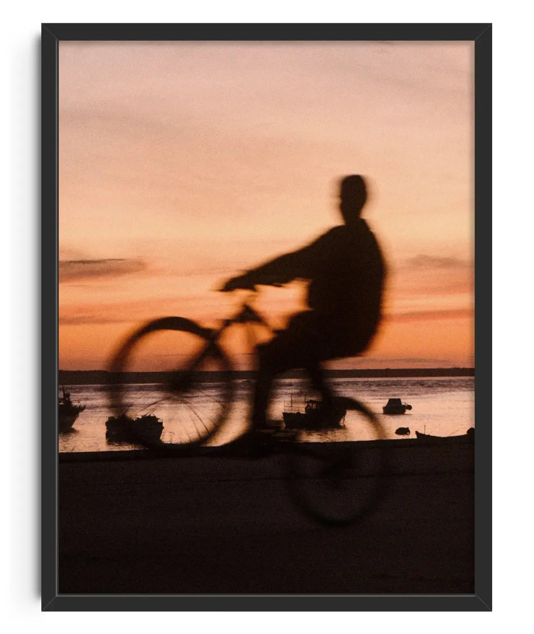 Sunset Cyclist contemporary wall art print by Florian Maas - sold by DROOL