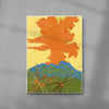 Orange Volcano contemporary wall art print by Lily Kong - sold by DROOL
