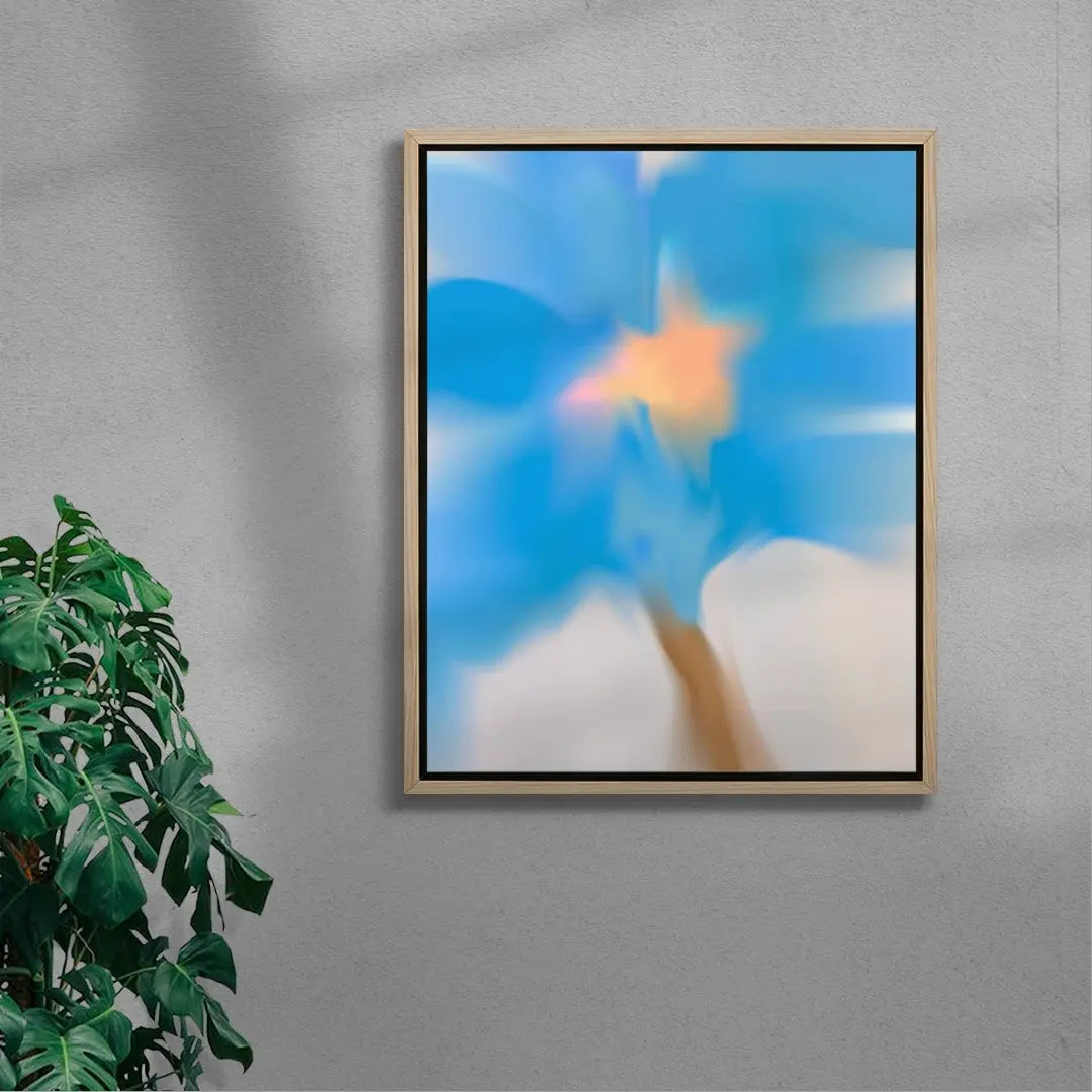 Blue Flower contemporary wall art print by Federico Sánchez - sold by DROOL