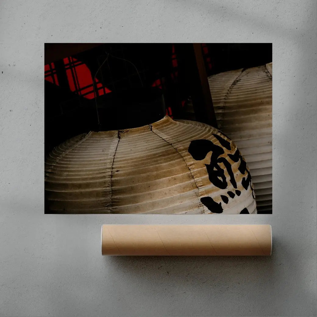 Japanese Lanterns contemporary wall art print by Gianluca Mortarotti - sold by DROOL