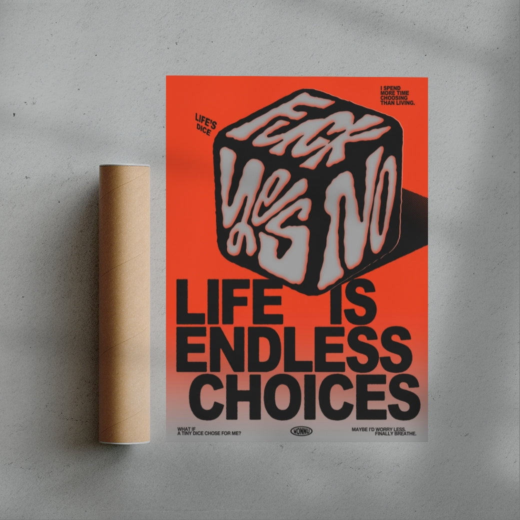 Life's Dice contemporary wall art print by Wonnu - sold by DROOL
