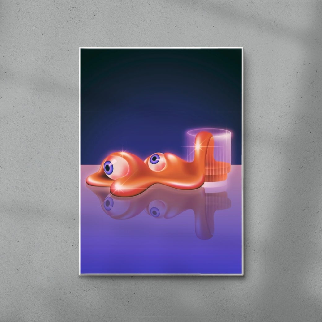 Eyes and Elusive Whisky contemporary wall art print by Paulina Almira - sold by DROOL