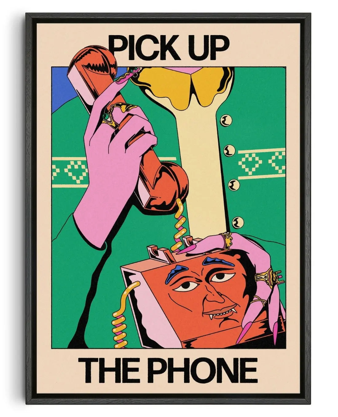 Hot Line Call contemporary wall art print by Azaazelus - sold by DROOL