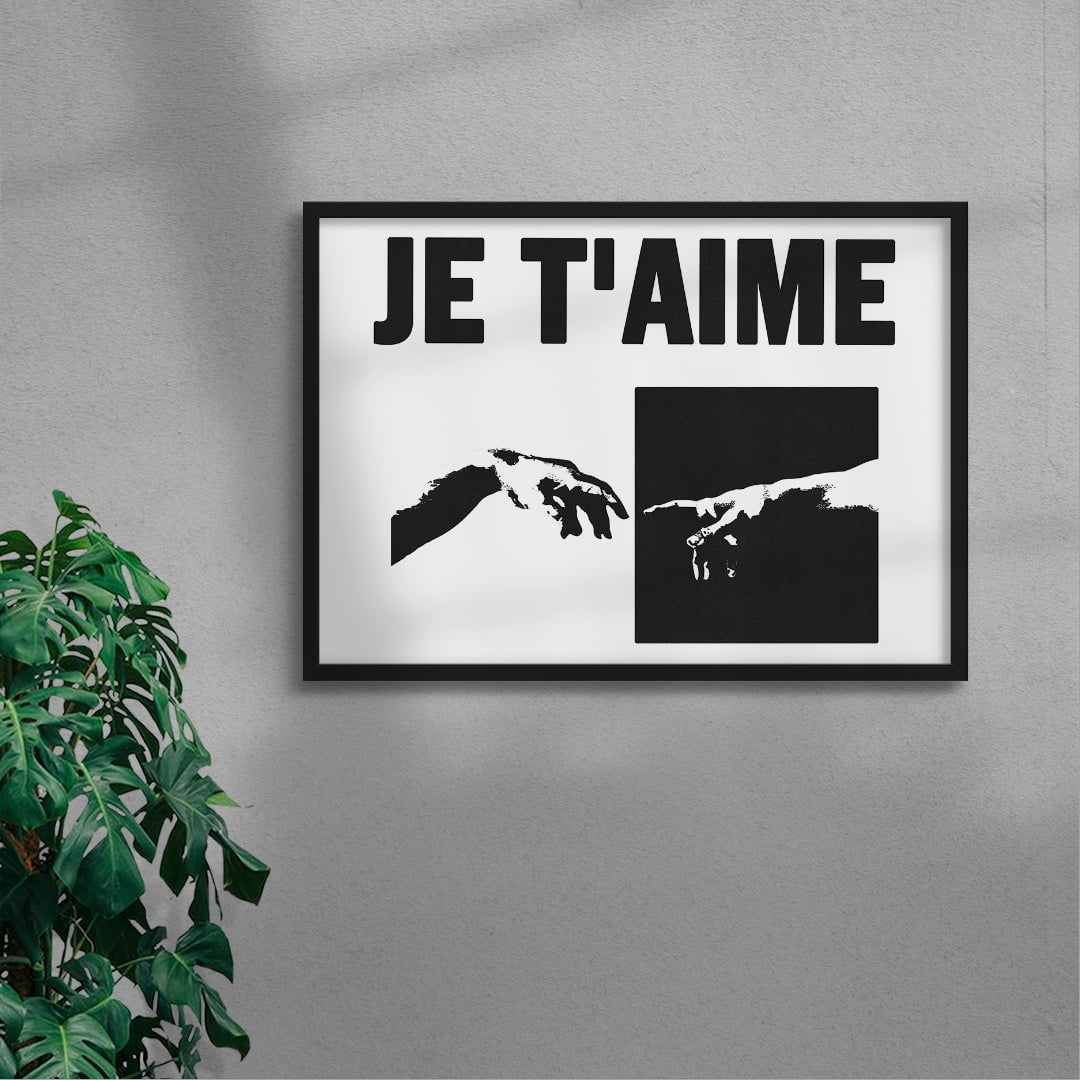 Je t’aime contemporary wall art print by Utsav Verma - sold by DROOL