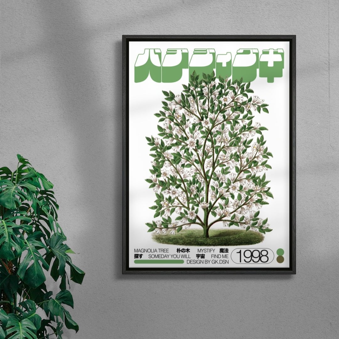 Magnolia Tree contemporary wall art print by George Kempster - sold by DROOL
