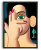 Load image into Gallery viewer, Woman with a fish earring contemporary wall art print by Juan de la Rica - sold by DROOL