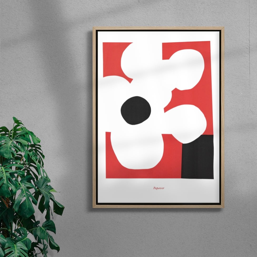 Papaver contemporary wall art print by Rikki Hewitt - sold by DROOL