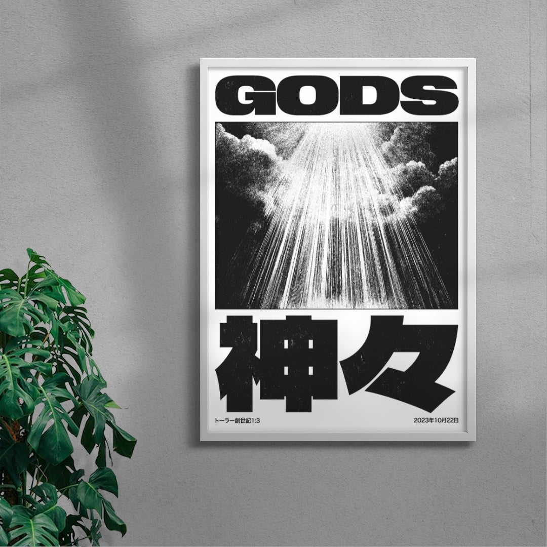 GODS contemporary wall art print by Todd Pham - sold by DROOL