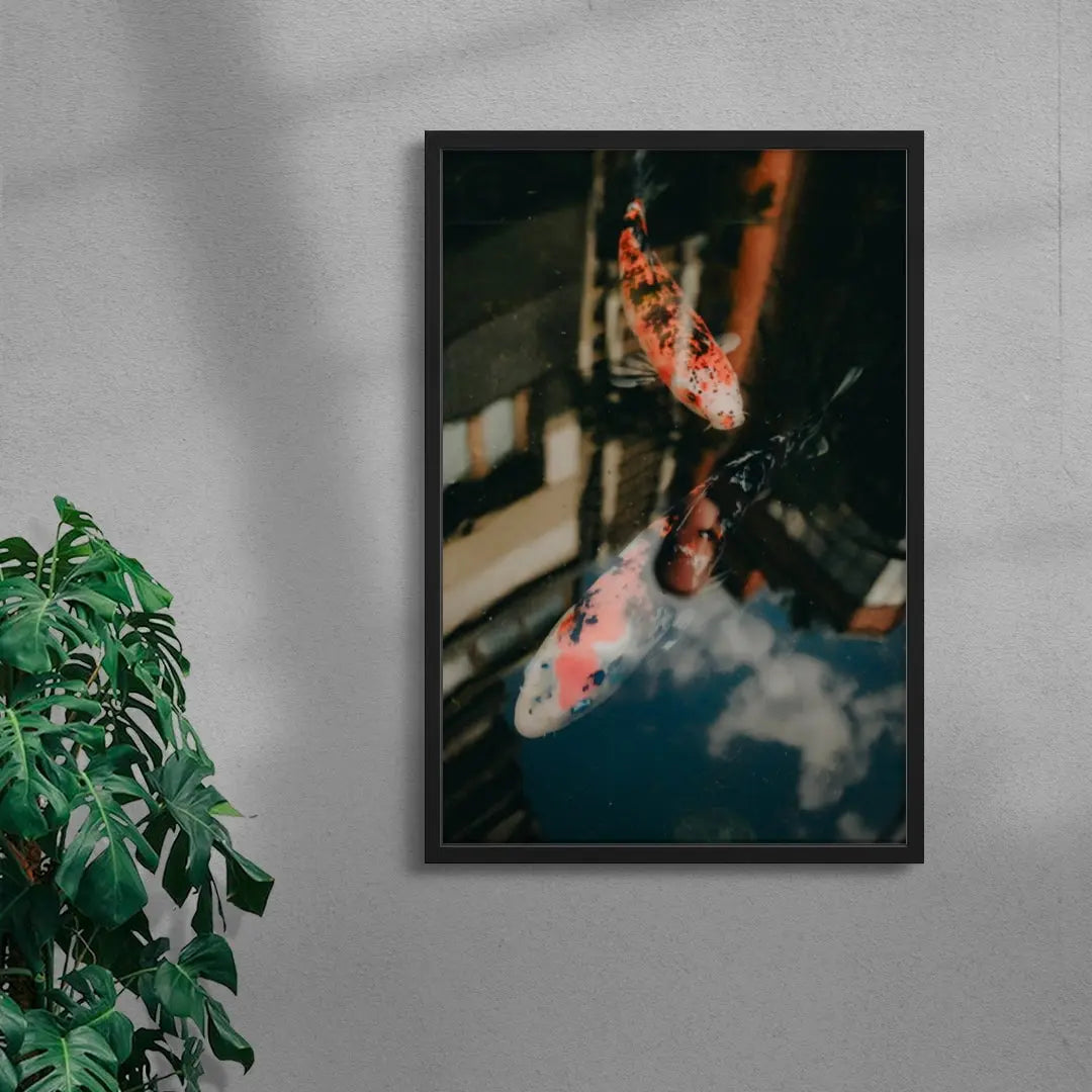 Koi Reflections contemporary wall art print by Wyatt Clough - sold by DROOL