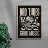 Bad Times Good Music contemporary wall art print by Laserblazt - sold by DROOL