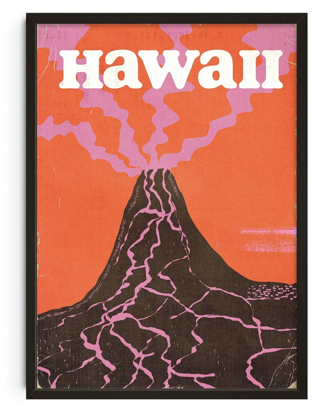 Retro Hawaii Volcano contemporary art print by Nicholas - sold by DROOL