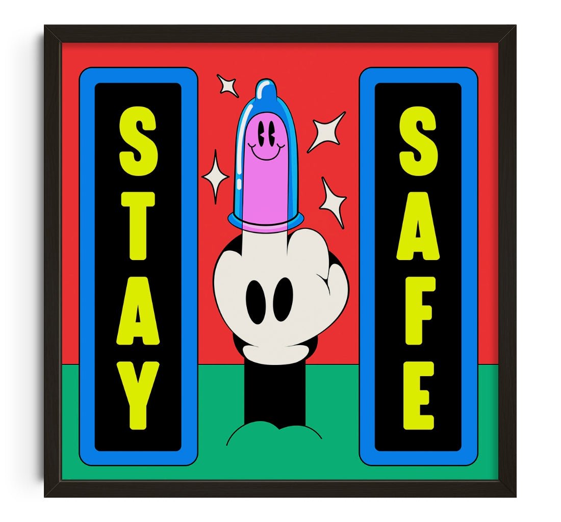 Stay Safe contemporary wall art print by Ovcharka - sold by DROOL