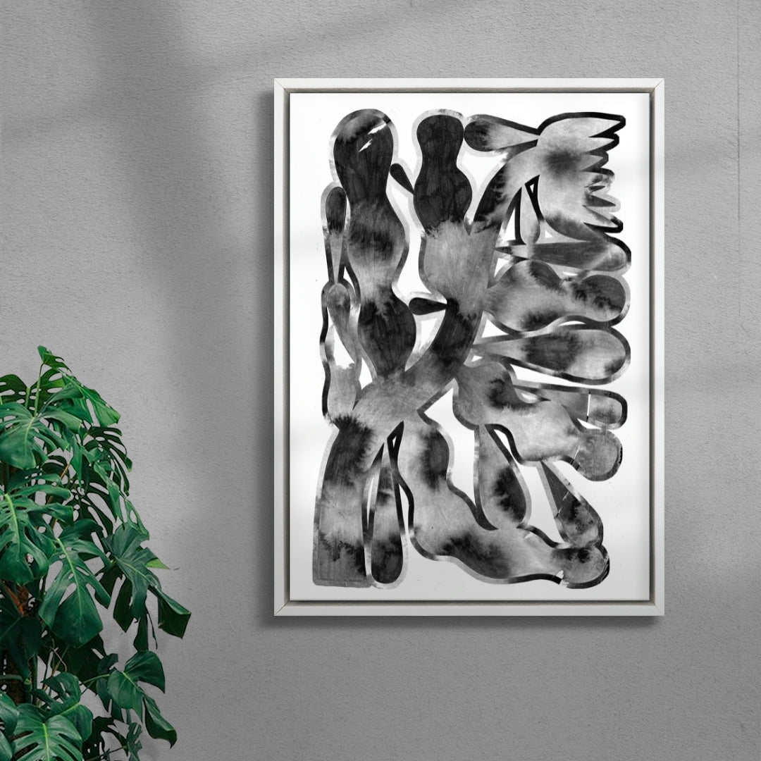 The drops and the Flower contemporary wall art print by Célestin Krier - sold by DROOL