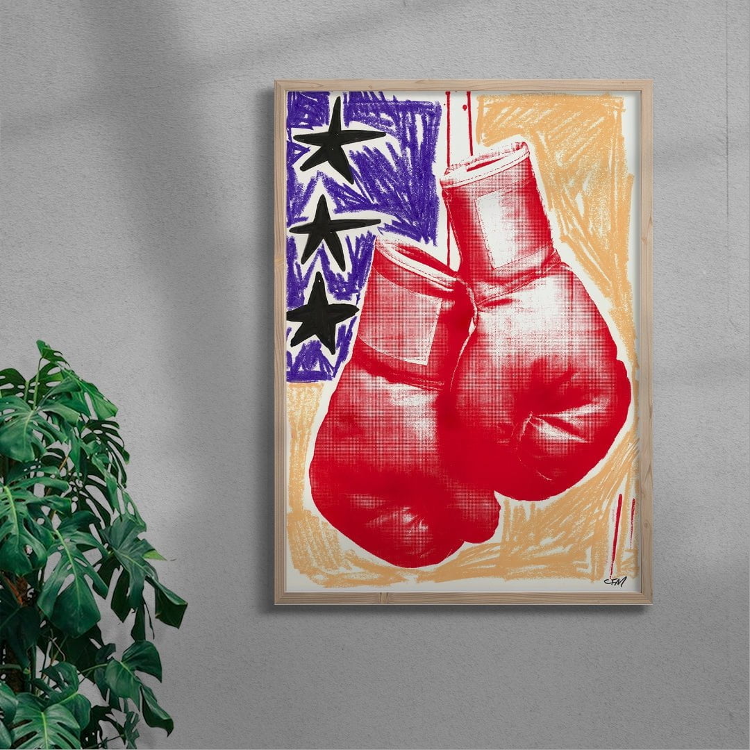 Boxing Gloves contemporary wall art print by Caitlin Flood-Molyneux - sold by DROOL