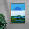 Blue Island, Santorini contemporary wall art print by Lily Kong - sold by DROOL