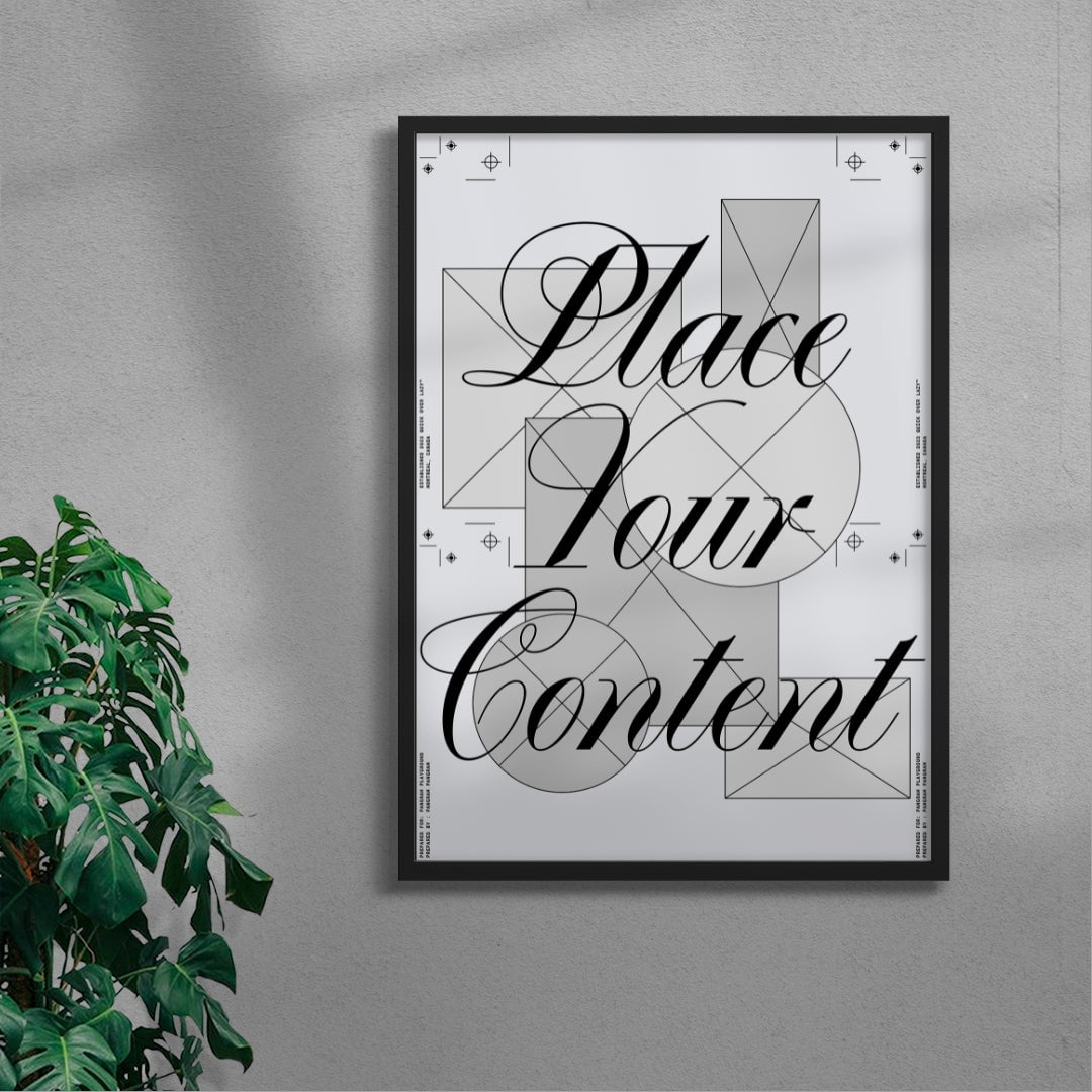 Place your content contemporary wall art print by Pangram Pangram Foundry - sold by DROOL