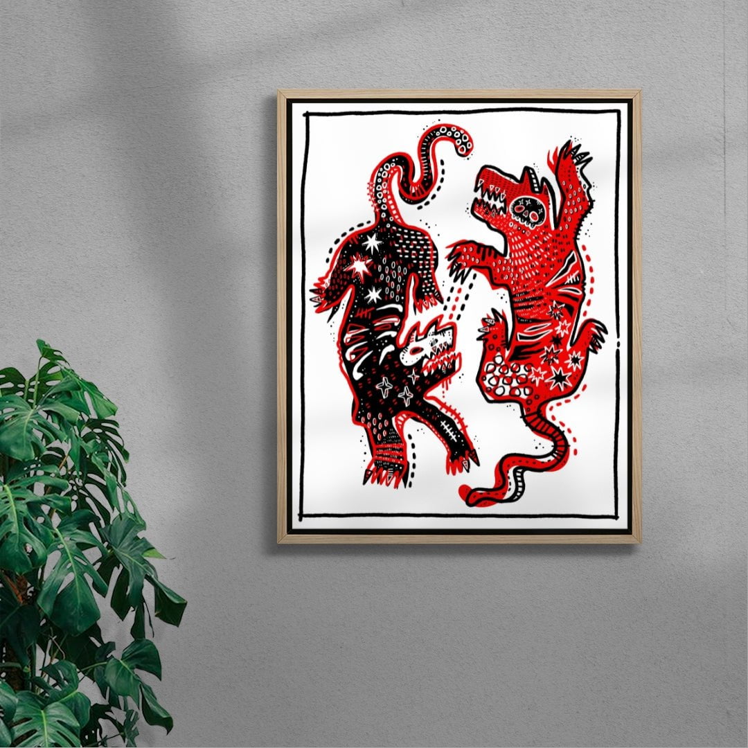 Tiger Mums contemporary wall art print by Kwonny - sold by DROOL