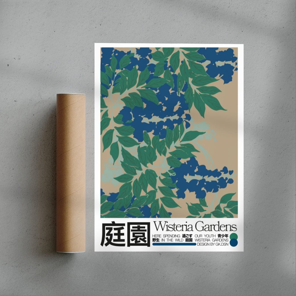 Wisteria Gardens contemporary wall art print by George Kempster - sold by DROOL