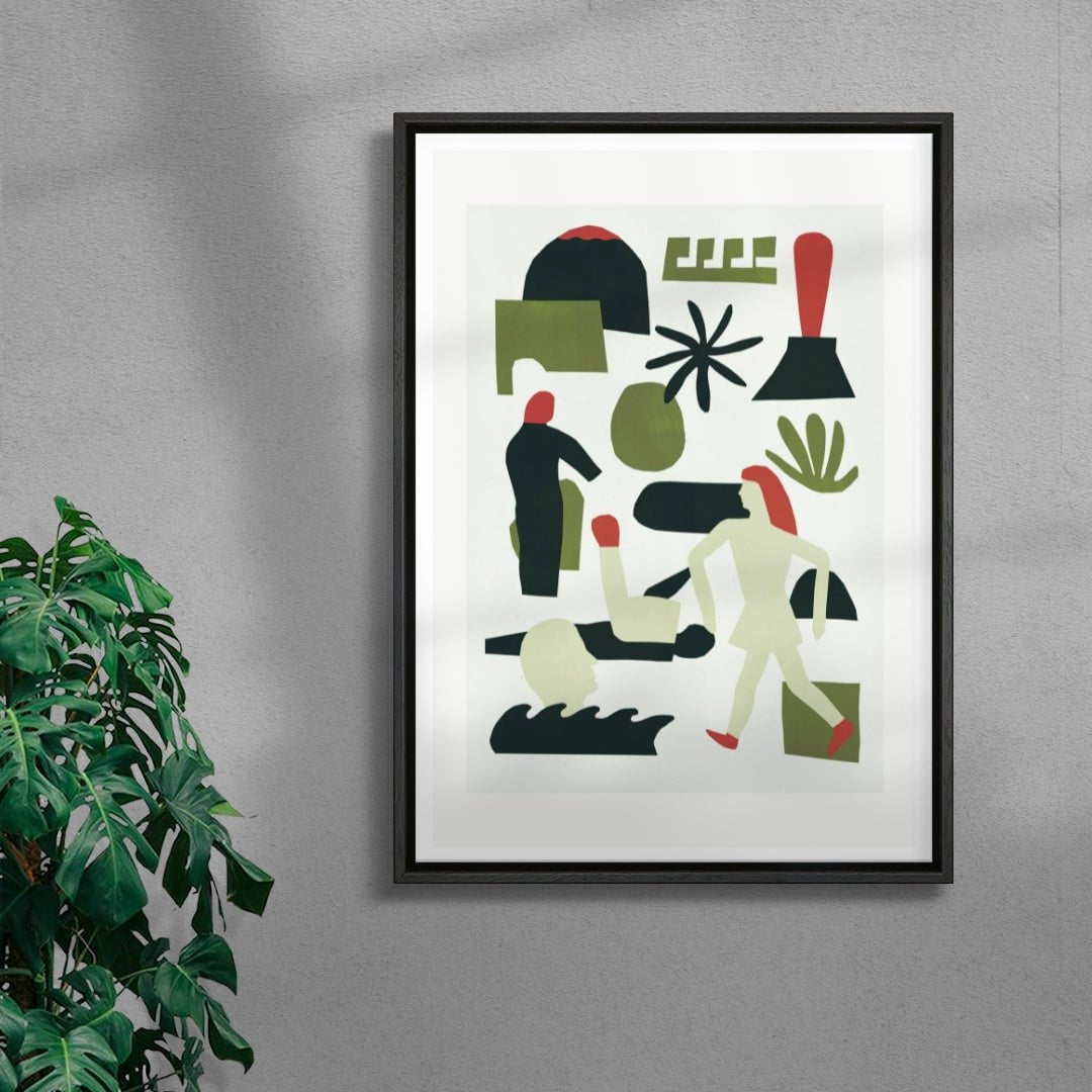 Aquarius contemporary wall art print by Rikki Hewitt - sold by DROOL